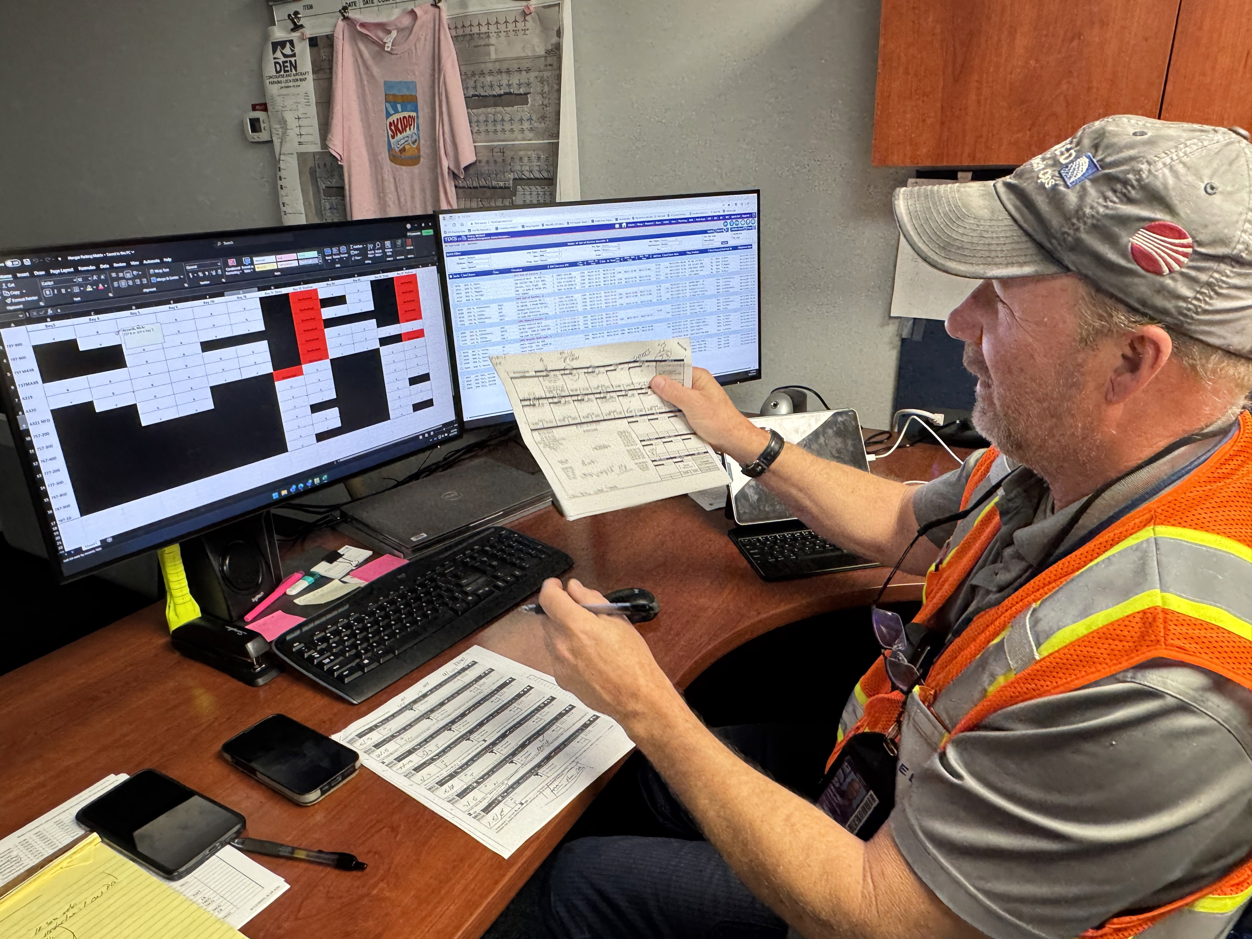 Field planner using Excel spreadsheets and paper alongside digital tools