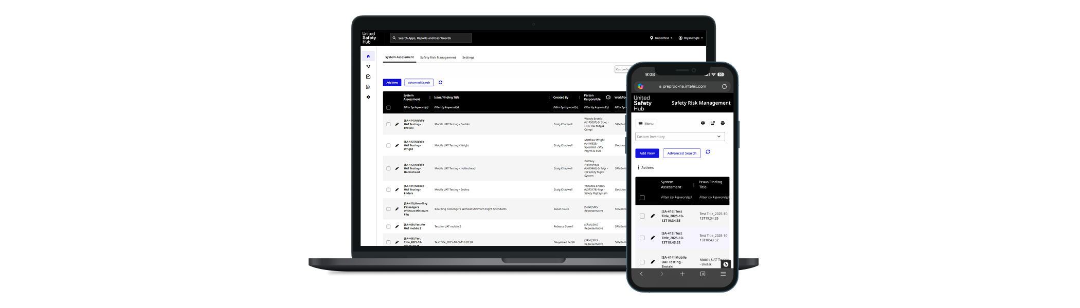 United Safety Hub Interface